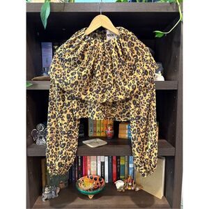 NWOT Miscreants London x Revolve Animal Print Blouse Size US 4 UK 8
